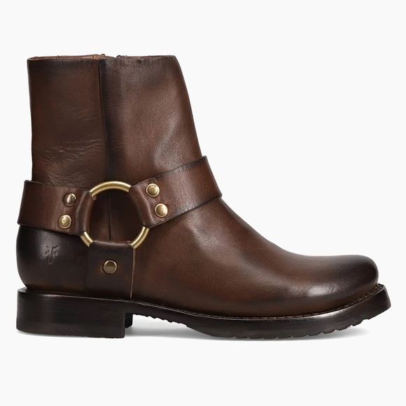Frye Veronica Harness Leather Boot Women's 8M Chocolate Color - Picture 1 of 16
